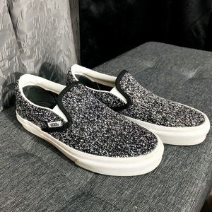 Black/Silver Glitter Womens Vans